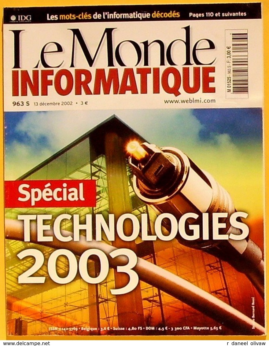 Le Monde Informatique N° 963 S - 13/12/2002 (BE+) - Informatique