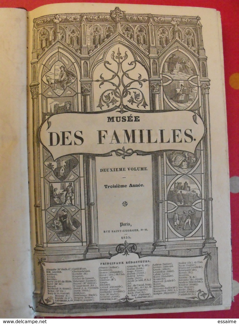 Musée Des Familles 1834-1835. Recueil Annuel. Second Volume. 412 Pages.indiens Foix Melk Catacombes Supplices Boa Pompei - 1801-1900