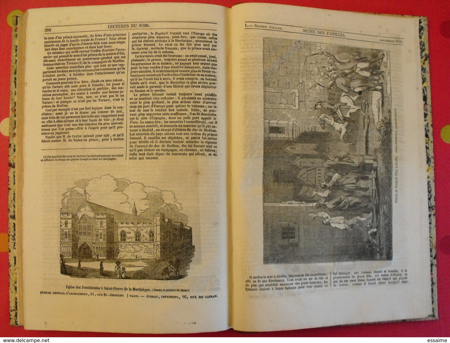 Musée Des Familles 1834-1835. Recueil Annuel. Second Volume. 412 Pages.indiens Foix Melk Catacombes Supplices Boa Pompei - 1801-1900