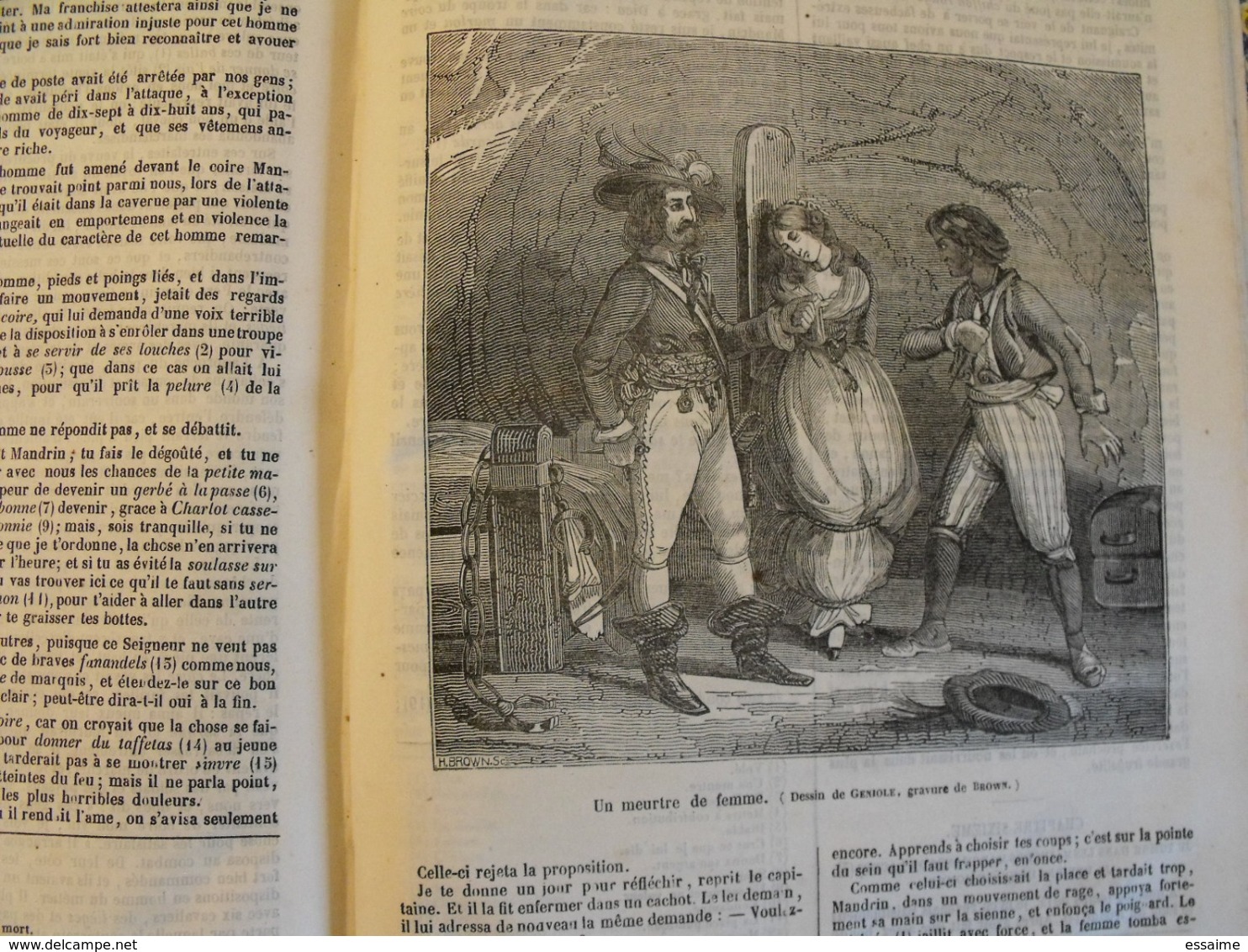 musée des familles 1834-1835. recueil annuel. second volume. 412 pages.indiens foix melk catacombes supplices boa pompei