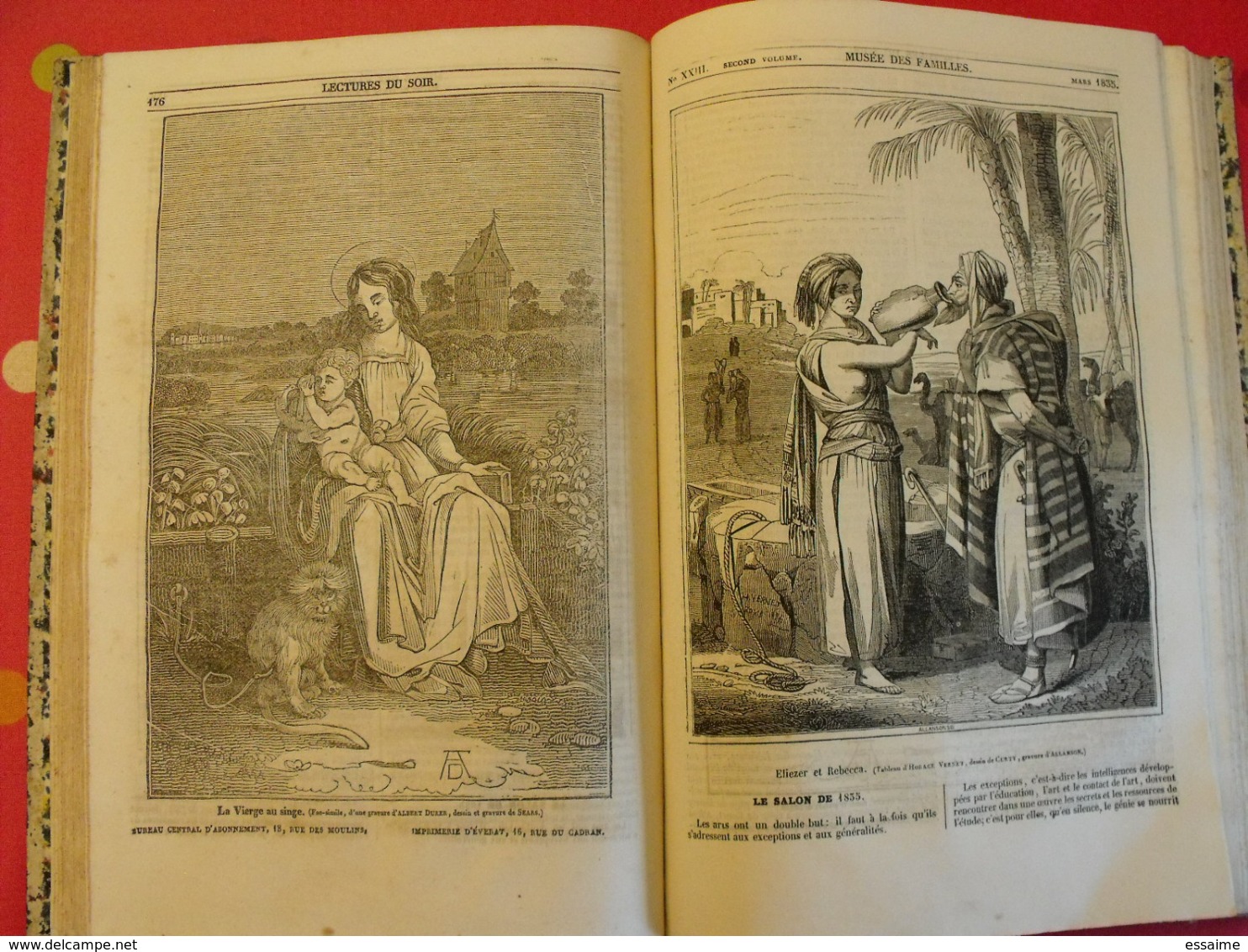 musée des familles 1834-1835. recueil annuel. second volume. 412 pages.indiens foix melk catacombes supplices boa pompei