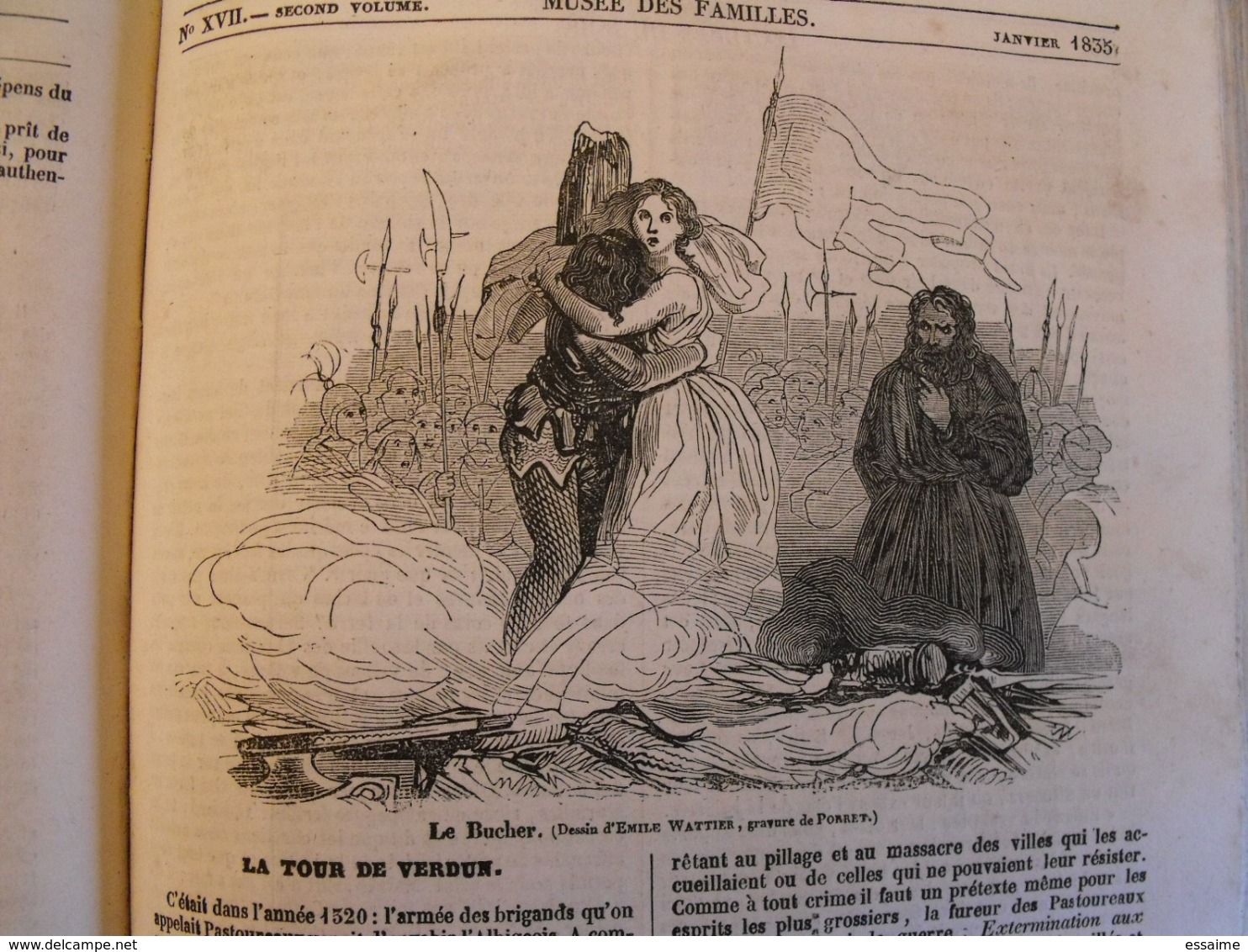 musée des familles 1834-1835. recueil annuel. second volume. 412 pages.indiens foix melk catacombes supplices boa pompei