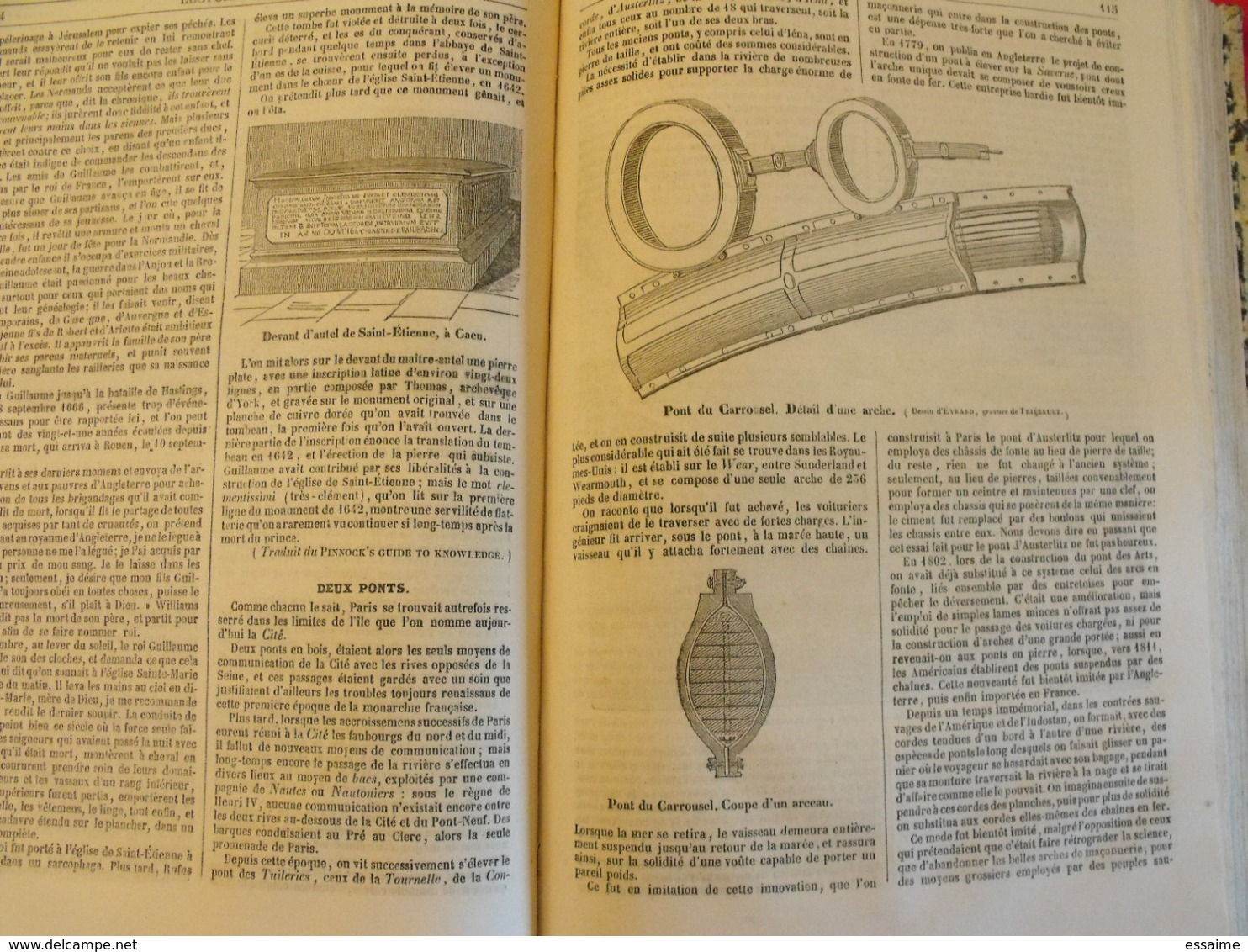 musée des familles 1834-1835. recueil annuel. second volume. 412 pages.indiens foix melk catacombes supplices boa pompei