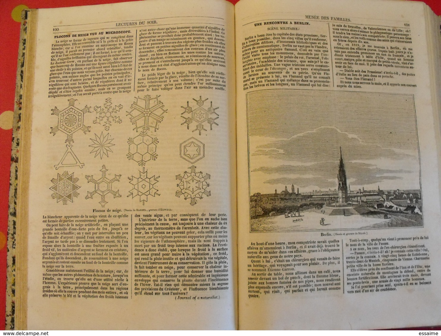 musée des familles 1834-1835. recueil annuel. second volume. 412 pages.indiens foix melk catacombes supplices boa pompei