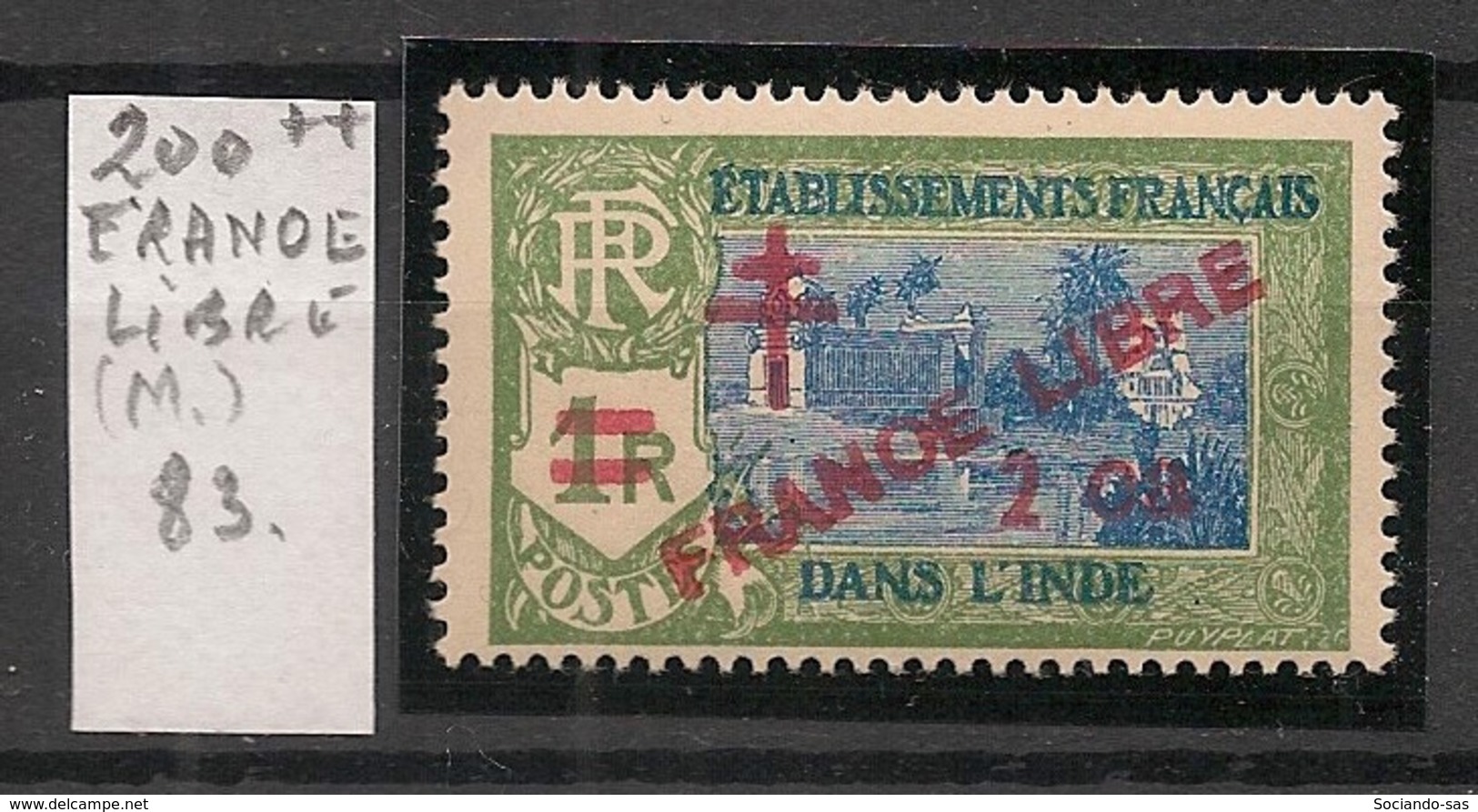 Inde - 1943 - N°Yv. 200 - Variété FRANOE Libre - Neuf Luxe ** / MNH / Postfrisch - Nuovi