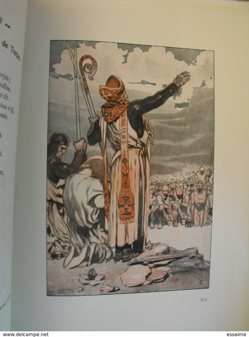 la chanson de Roland. Les grandes oeuvres illustrées. J-G Cornélius. Henri Laurens 1912. 24 planches HT couleurs