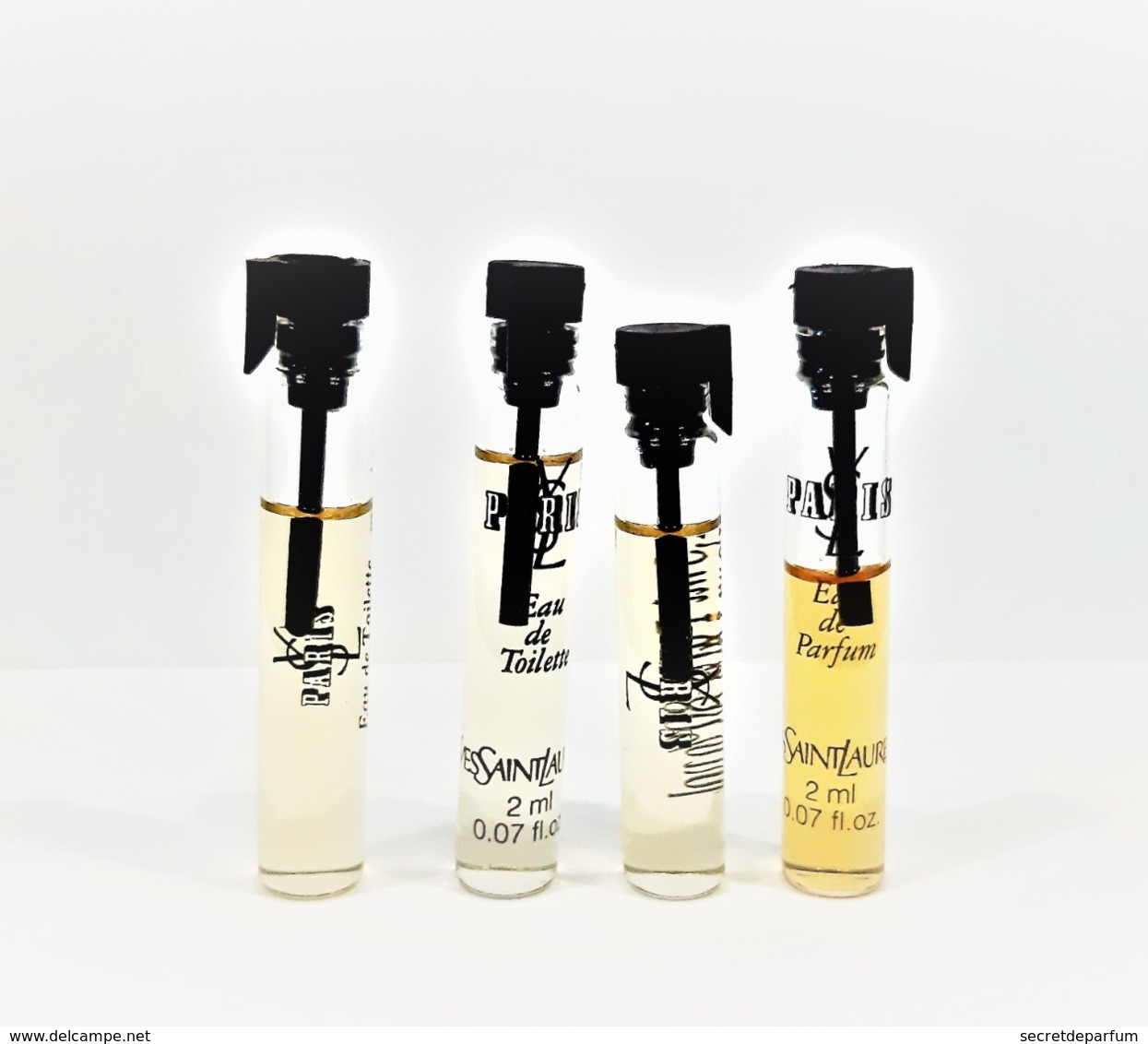 4 échantillons Parfum  Tubes PARIS De   De YVES SAINT LAURENT YSL EDT EDP - Echantillons (tubes Sur Carte)