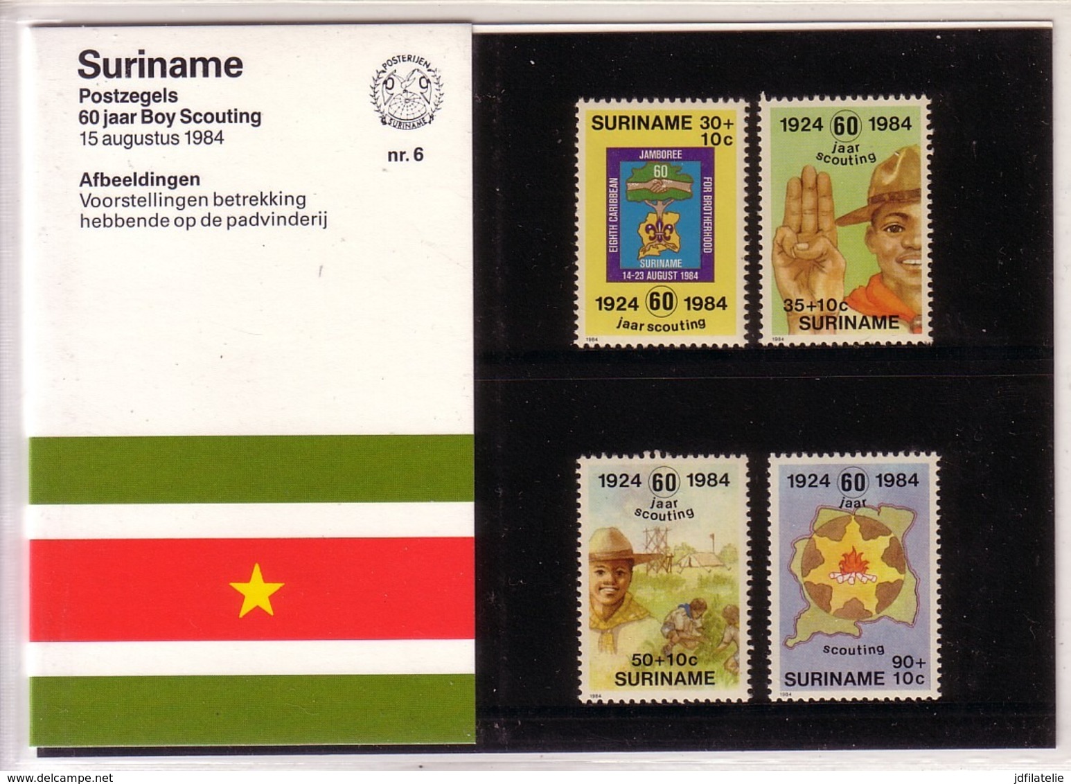 Presentatiemapje Suriname Nr. 6. 60 Jaar Boy Scouting. 1984. - Suriname