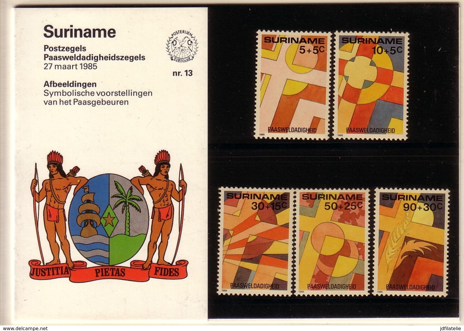 Presentatiemapje Suriname Nr. 13. Paasweldadigheid. 1985. - Suriname