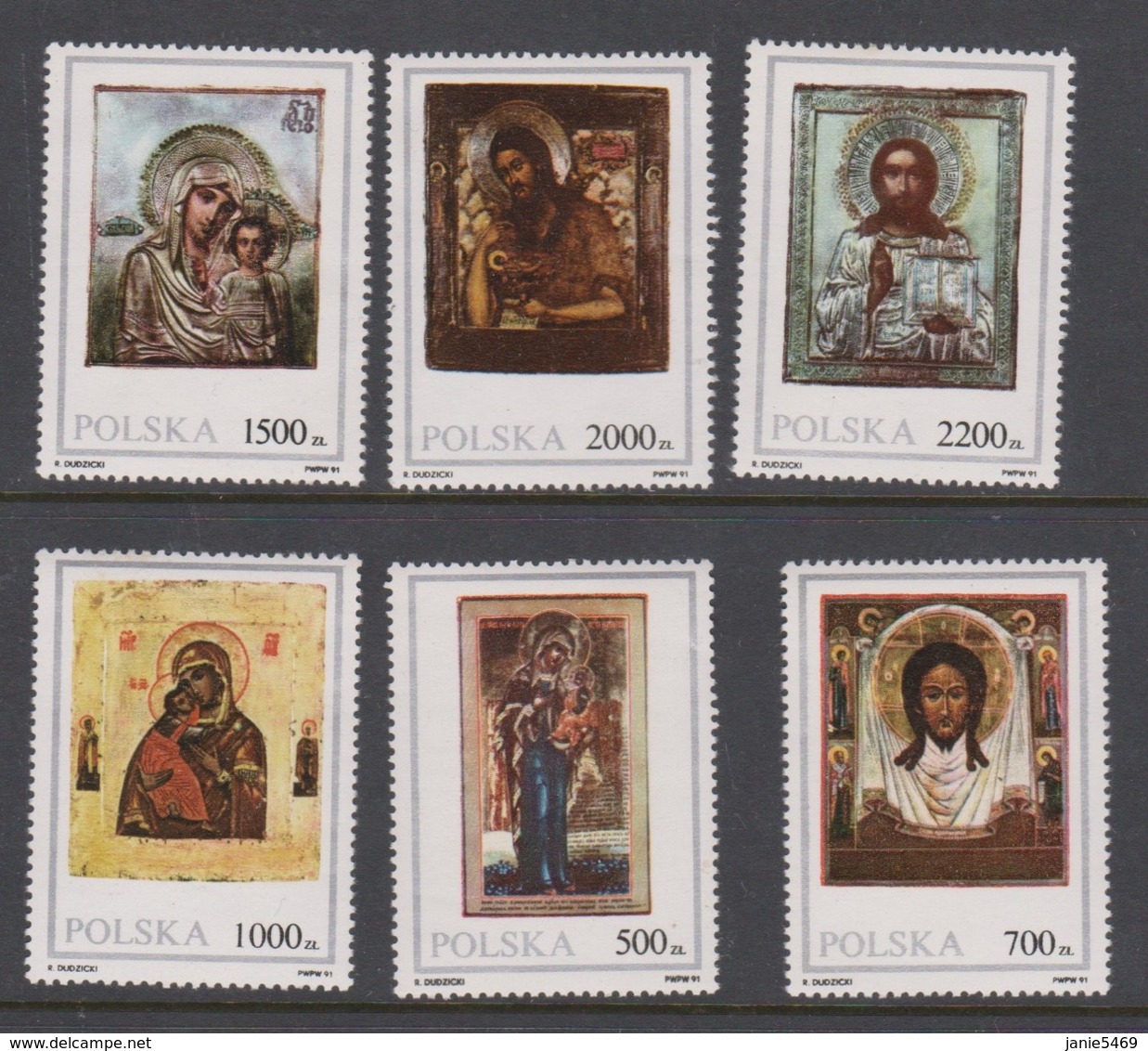 Poland Scott 3020-3025 1991 Polish Icons,mint Never Hinged Set - Used Stamps