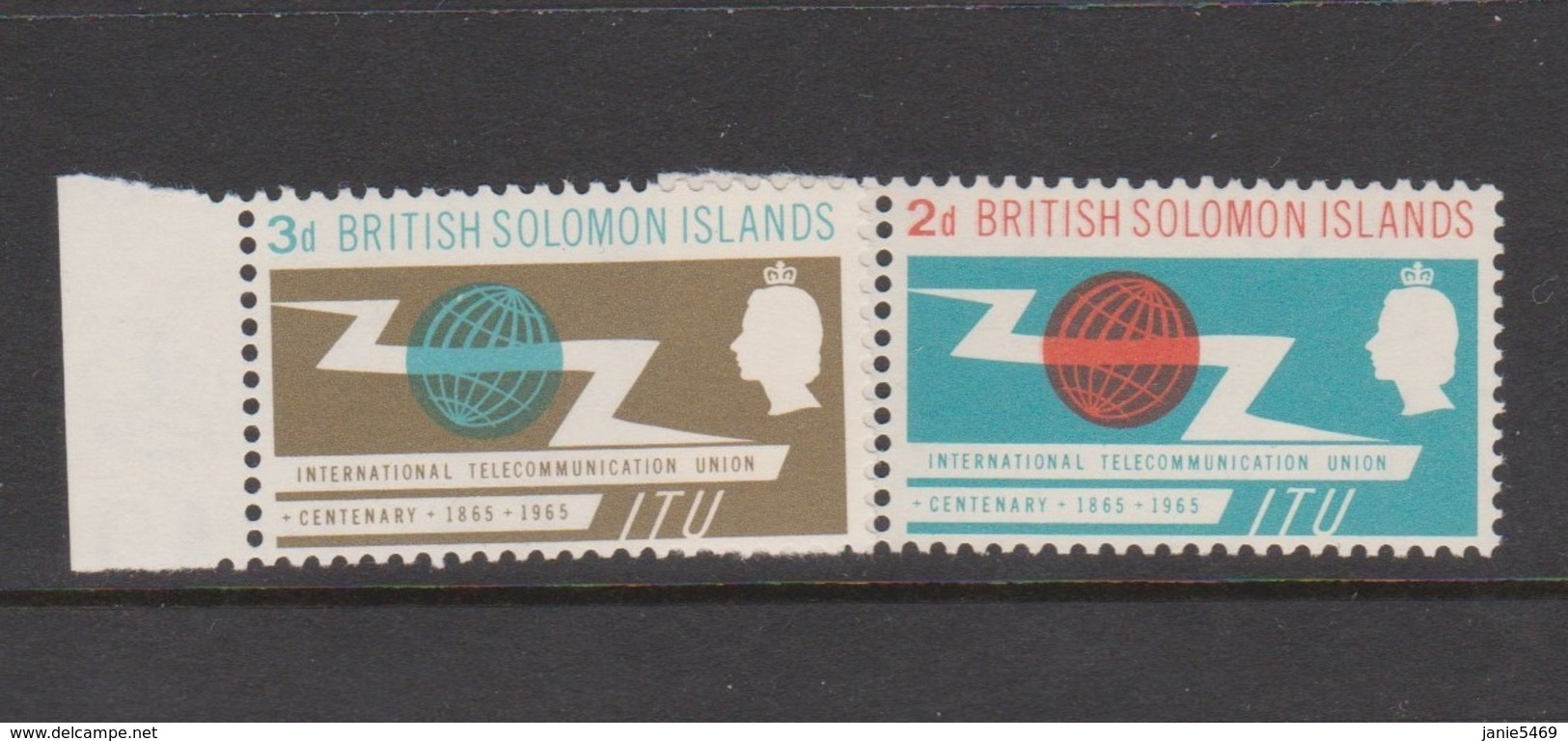 Solomon Islands SG 127-128 1965 ITU Centenary,mint Never Hinged - Solomoneilanden (1978-...)