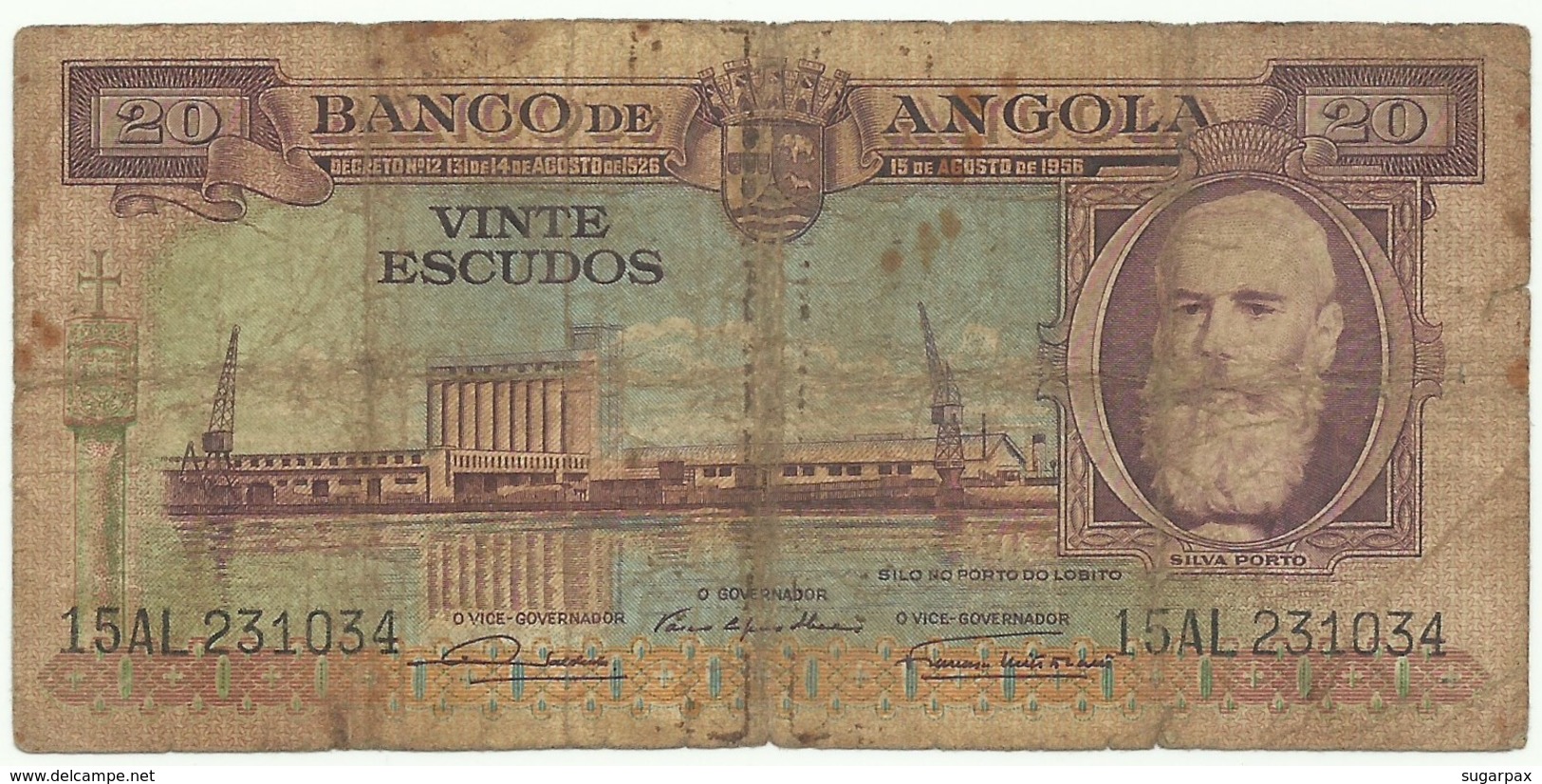 Angola - 20 Escudos - 15.08.1956 - Pick 87 - Série 15 AL - Silva Porto - PORTUGAL - Angola