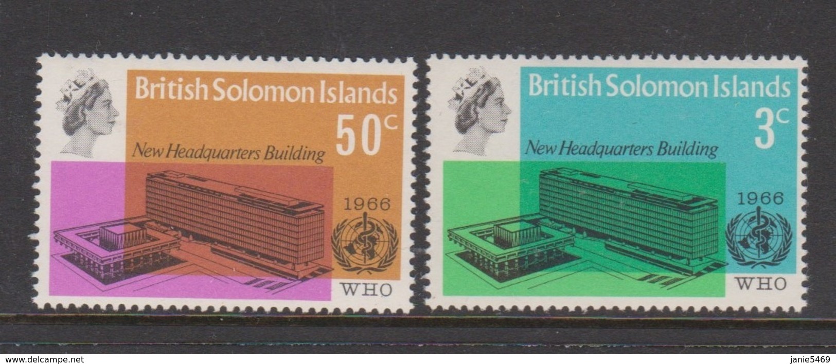 Solomon Islands SG 155-156  1966 Inauguration Of WHO Headquarters,mint Never  Hinged - Solomon Islands (1978-...)