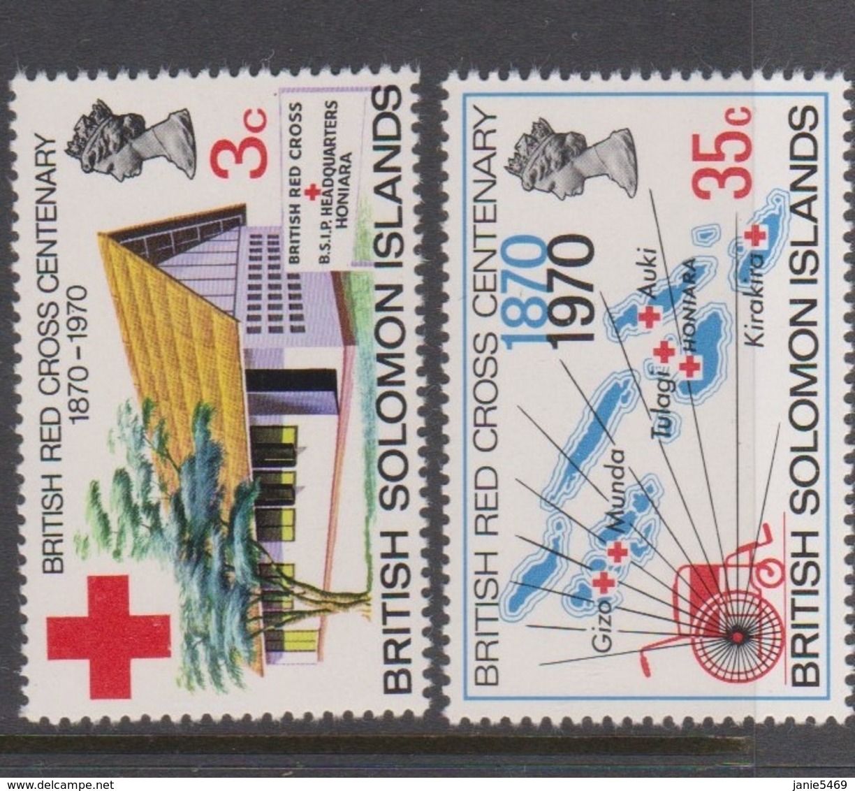 Solomon Islands SG 197-198 1970 Centenary Of British Red Cross ,mint Never  Hinged - Solomon Islands (1978-...)