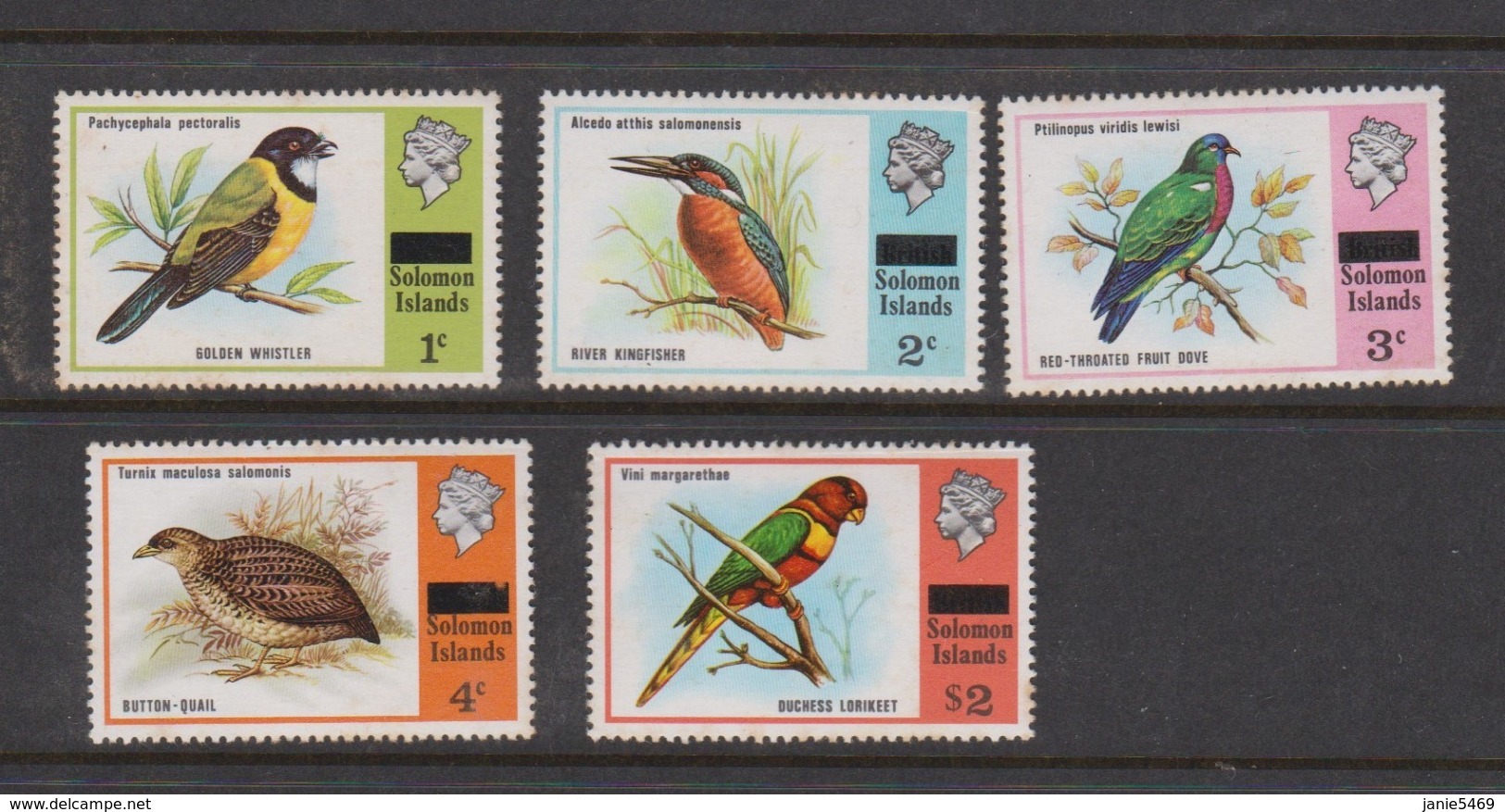 Solomon Islands SG 285-290 1975 Birds 5 Values  ,mint Never  Hinged - Solomon Islands (1978-...)