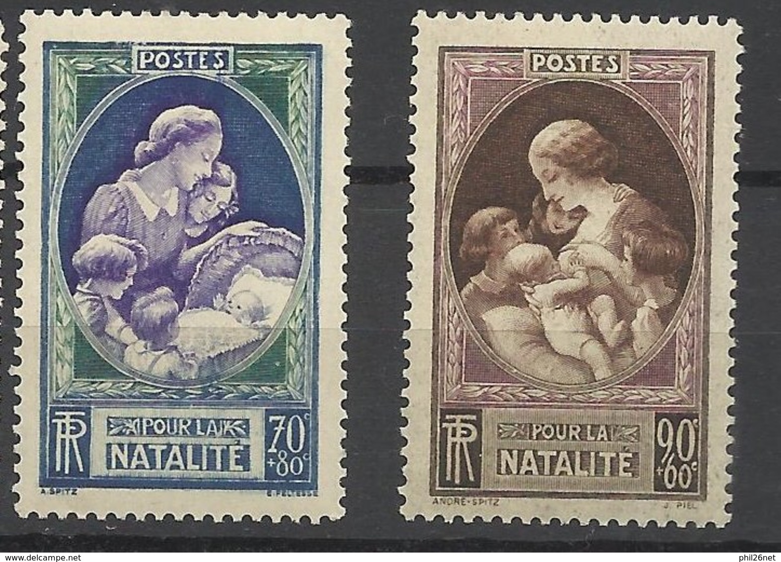 France N° 441 Et 441  Pour La Natalité     Neufs   * *  TB  = MNN H VF  - Nuovi