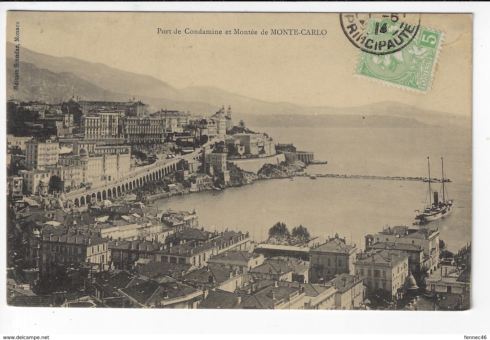 MONACO - Port De Condamine Et Montée De MONTÉ-CARLO - 1914 (T163) - La Condamine