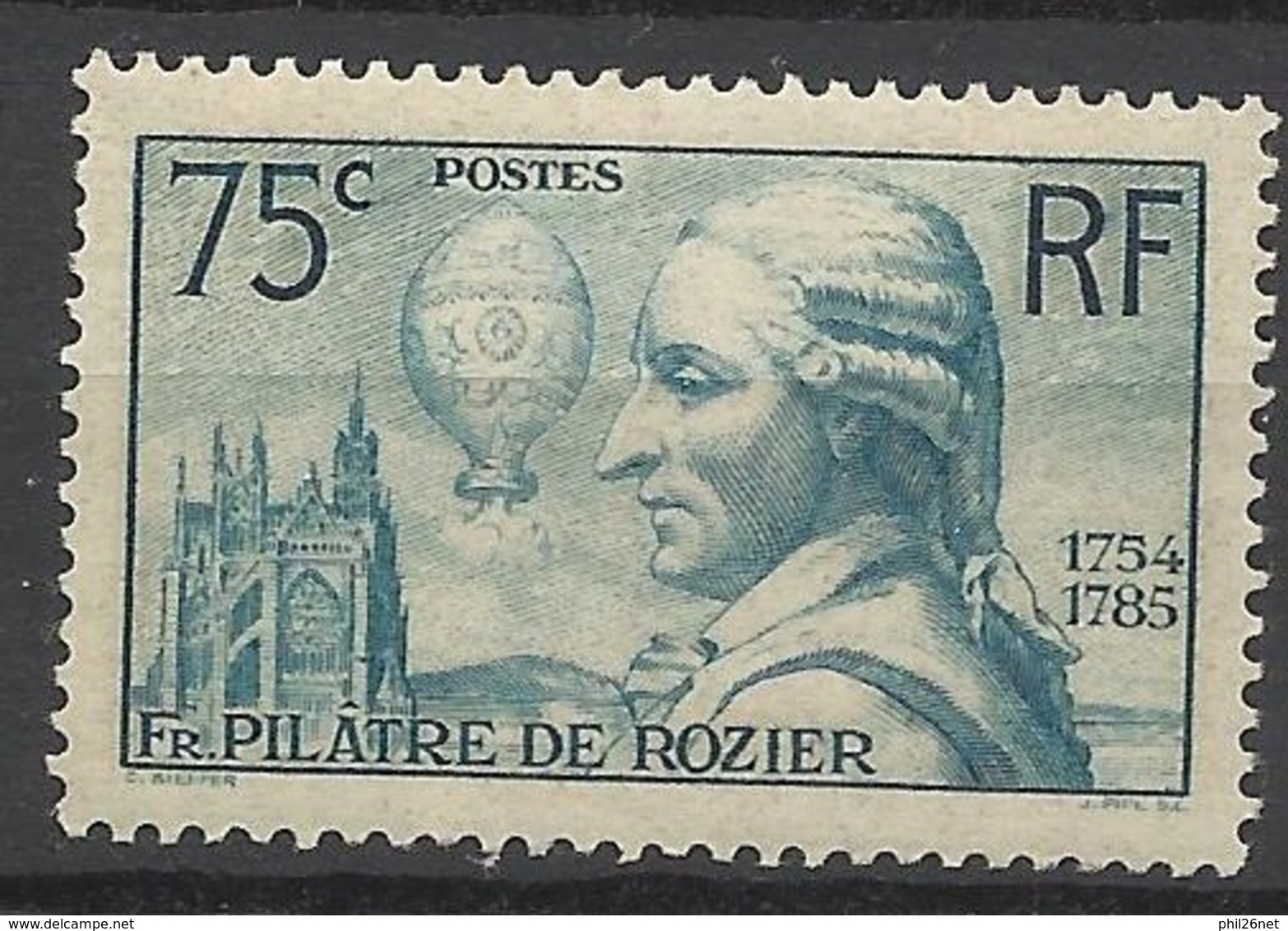 France N° 313  Pilatre Du Rozier  Montgolfière   Neuf   * *  TB  = MNN H VF  - Nuovi