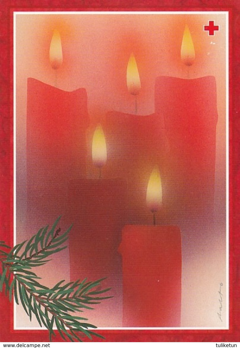 Postal Stationery - Bird - Bullfinch - Candles Lighting - Red Cross 1997 - Suomi Finland - Postage Paid - Jaana Aalto - Postal Stationery