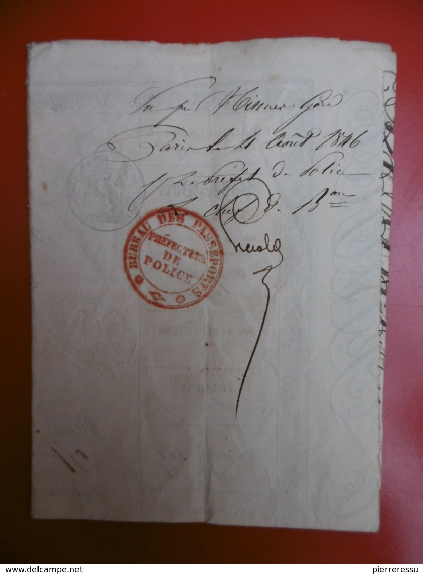 PASSEPORT A L INTERIEUR DE NIMES A PARIS A RAMOND ULYSSE 1845 CACHET - Documents Historiques