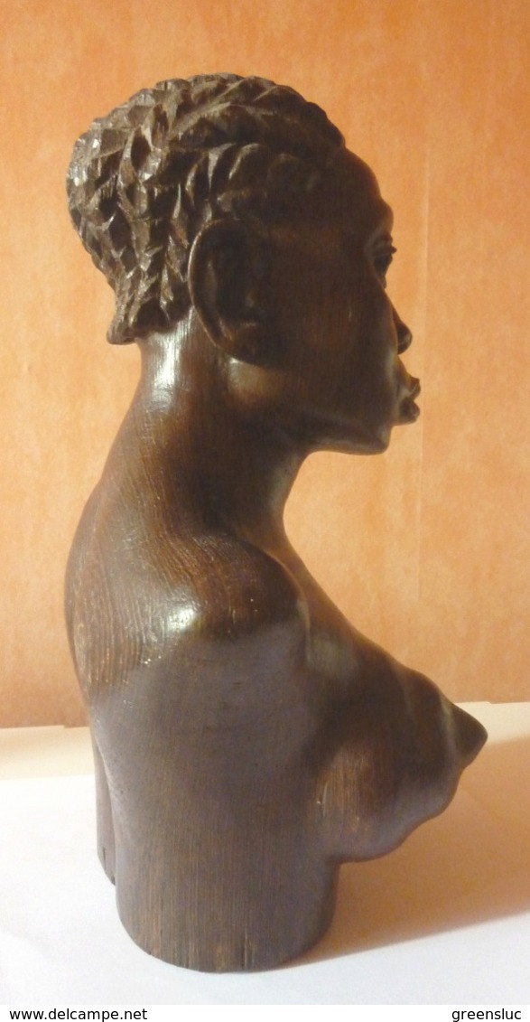 CONGO.Sculpture En Bois Signée  Eugène Malonga (1930–2005) .1966., Buste De Femme, Art Africain - Art Africain