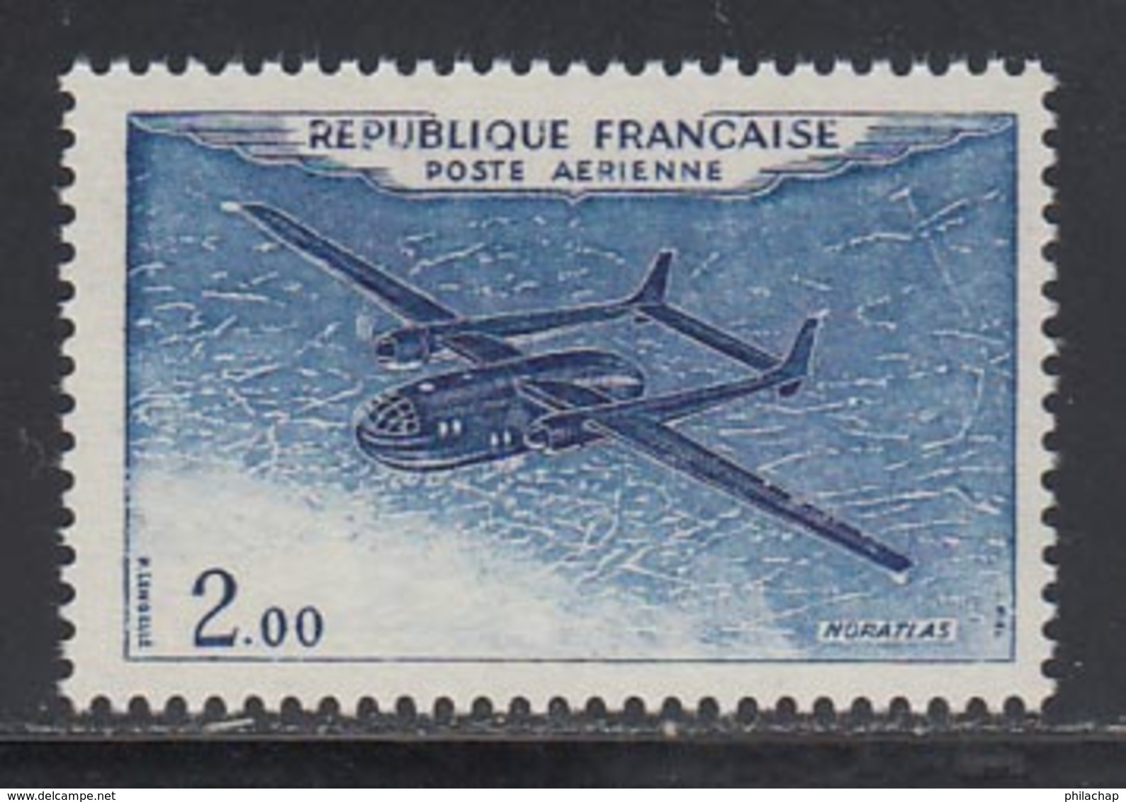 France PA 1960 Yvert 38a ** TB Variete Outremer Unicolore - 1960-.... Mint/hinged