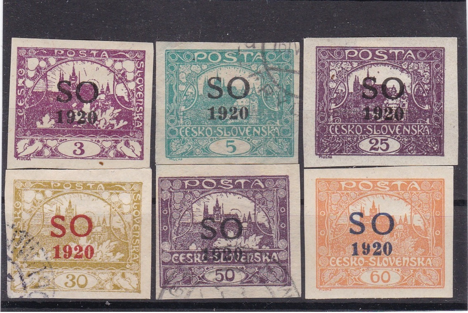 Z.10523 East Silesia 1920 Incomp.set Ovrp. SO,imperf. MH, Used, Mi.2A, 3A, 10A, 11A, 14A, 16A: Definitive, No Guarantee! - Nuovi