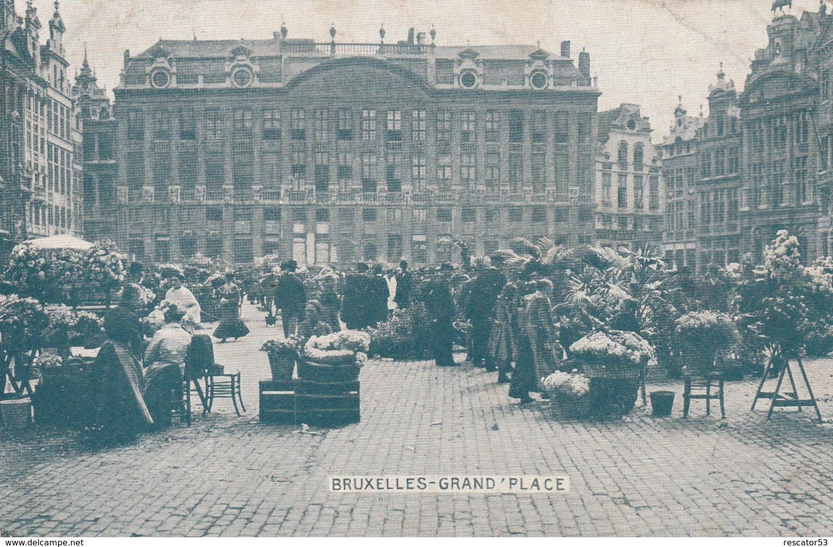 Rare Cpa Bruxelles La Grande Place Le Marché Aux Fleurs - Markten