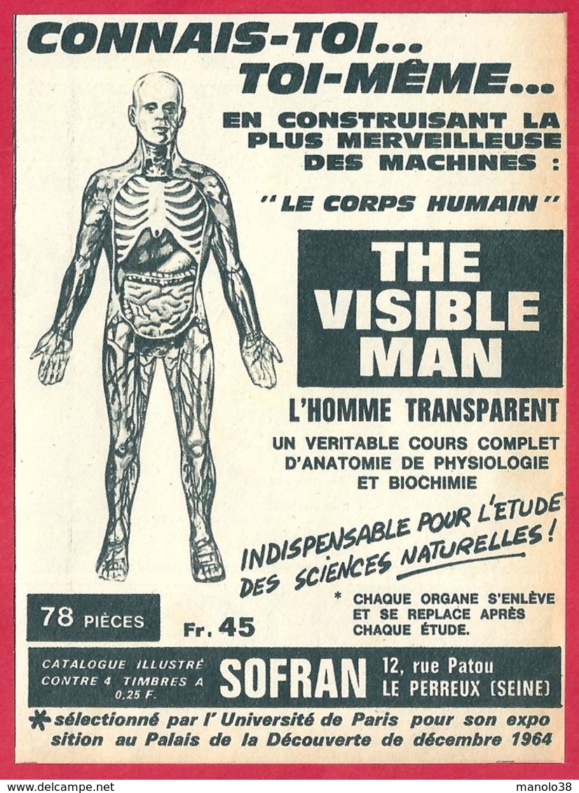 The Visible Man. L'homme Invisible. Anatomie Du Corps Humain 1965. - Publicités