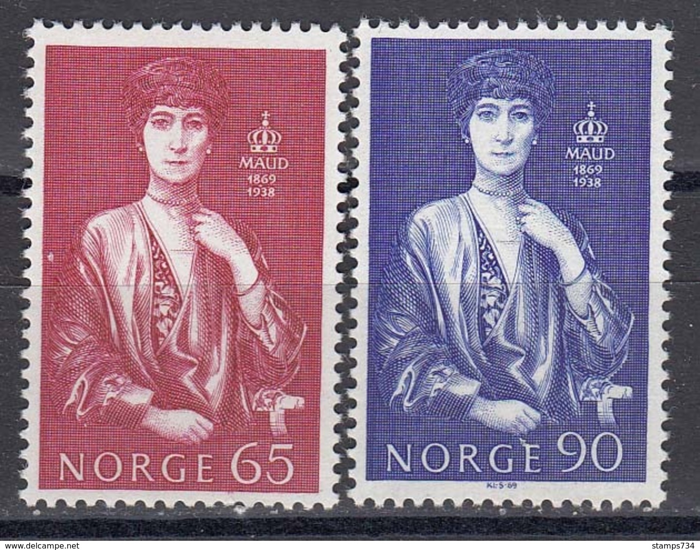 Norway 1969 - Koenigin Maud, Mi-Nr. 598/99, MNH** - Neufs