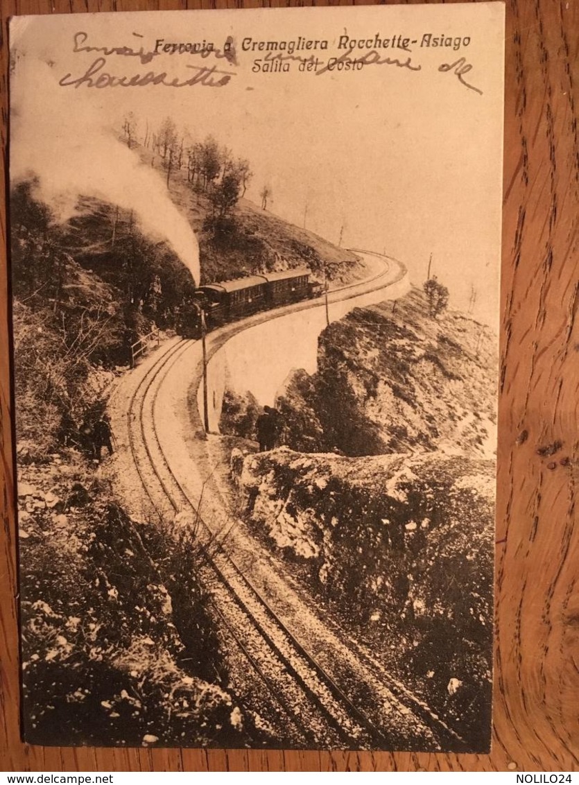 CPA, Asiago , FERROVIA  A  Cremagliera Rocchette, Salita Del Costo, écrite En 1918,ed Zannini, Schio - Autres & Non Classés