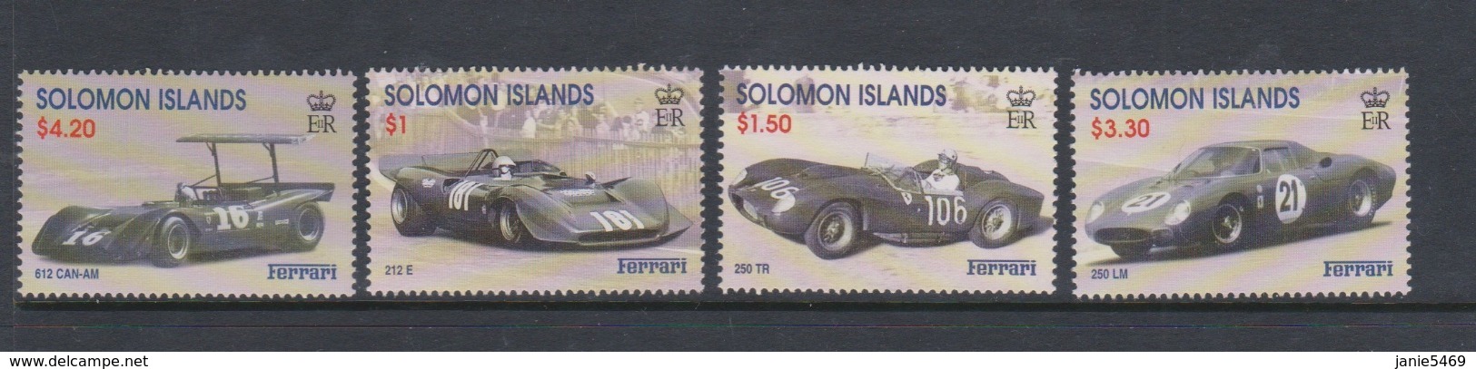 Solomon Islands SG 947-950 1999 Ferrari Racing Cars,mint Never Hinged - Solomon Islands (1978-...)