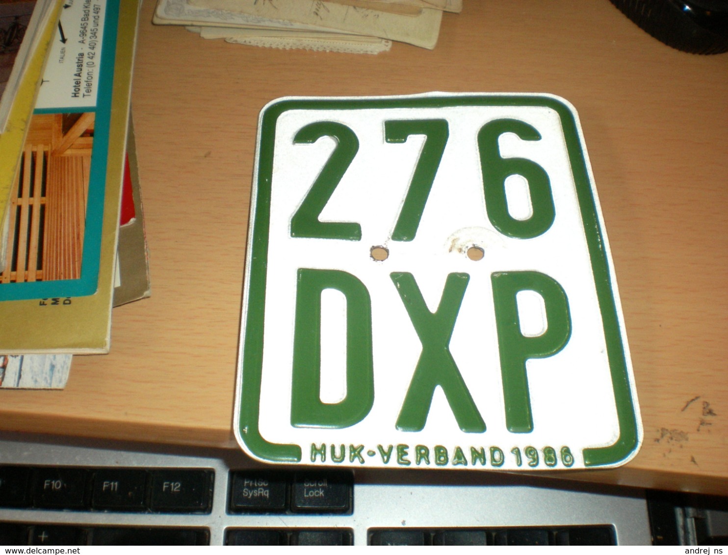 Motor Bike Number Plate Huk Verband 1986 276 DXP - Number Plates