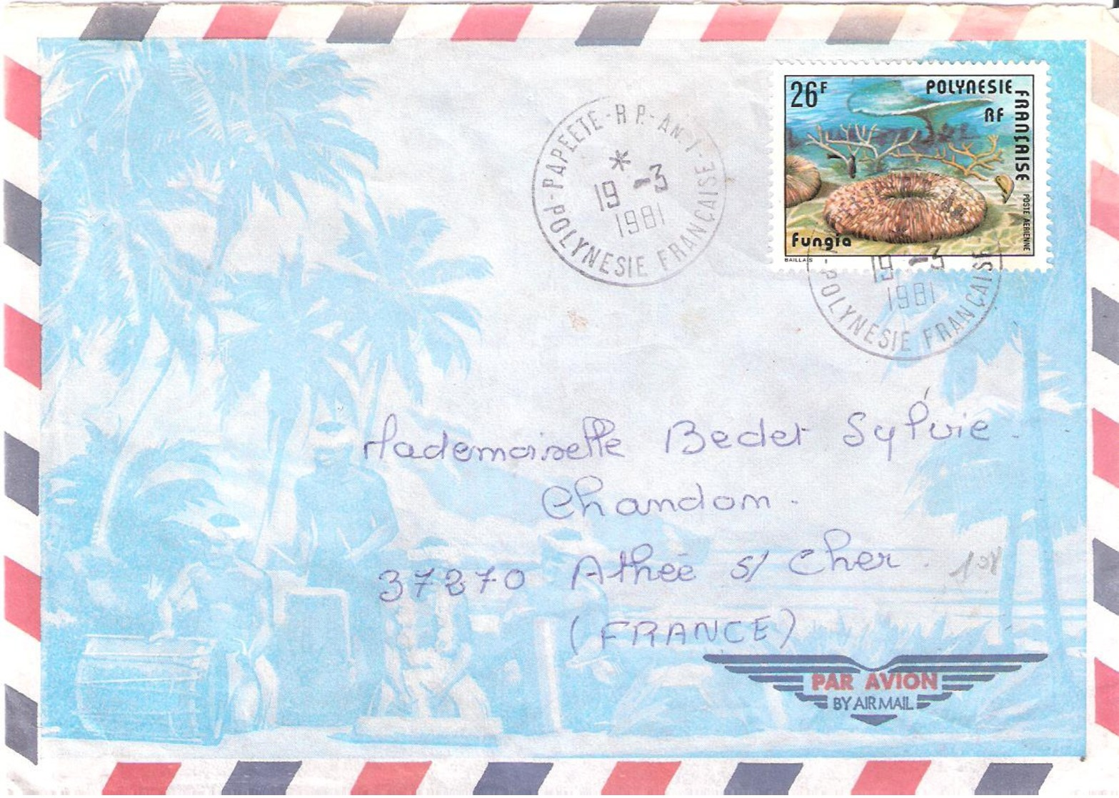 Polynésie Française :- PAPEETE R.P. AN.1 Sur Enveloppe Illustrée - Lettres & Documents