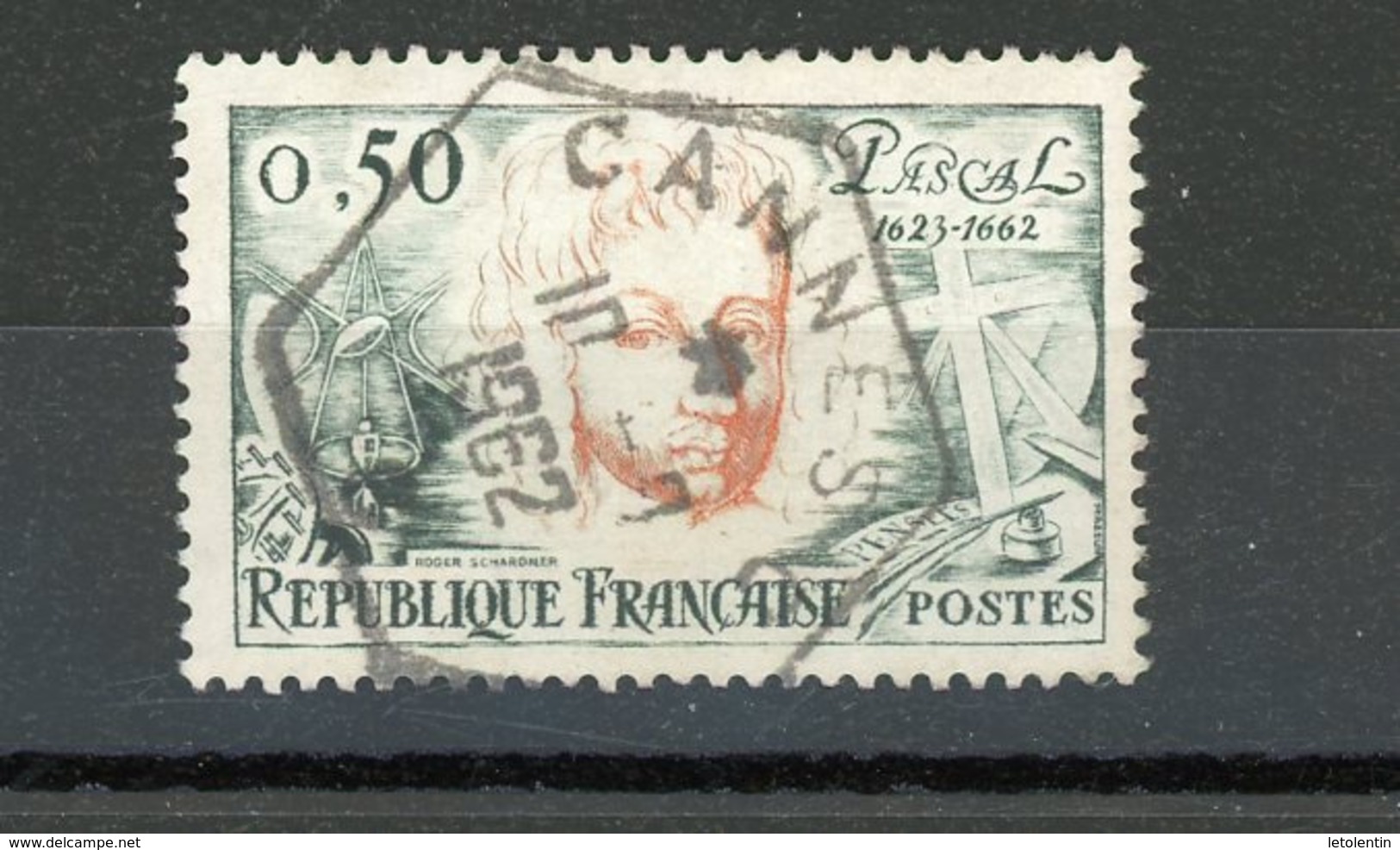 FRANCE - PASCAL - N° Yvert 1344 Obli. HEXAGONAL DE CANNES C 1962 - Used Stamps