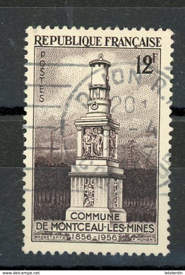 FRANCE - MONTCEAU LES MINES -  N° Yt 1065 Oli. Ronde De DIJON 1957 - Oblitérés
