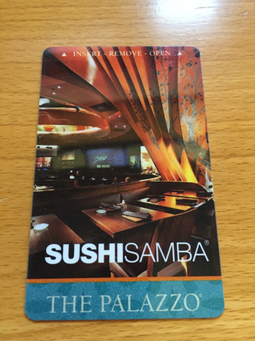 Hotelkarte Room Key Keycard Clef De Hotel Tarjeta Hotel THE PALAZZO LAS VEGAS SUSHI SAMBA Small Green Metallic - Ohne Zuordnung