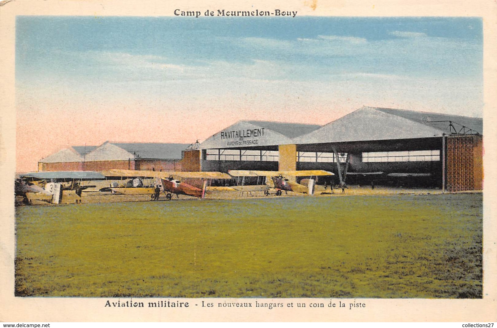 51-MOURMELOU-BOUY- CAMP- AVIATION MILITAIRE- LES NOUVEAUX HANGARS ET UN COIN DE LA PISTE - Mourmelon Le Grand