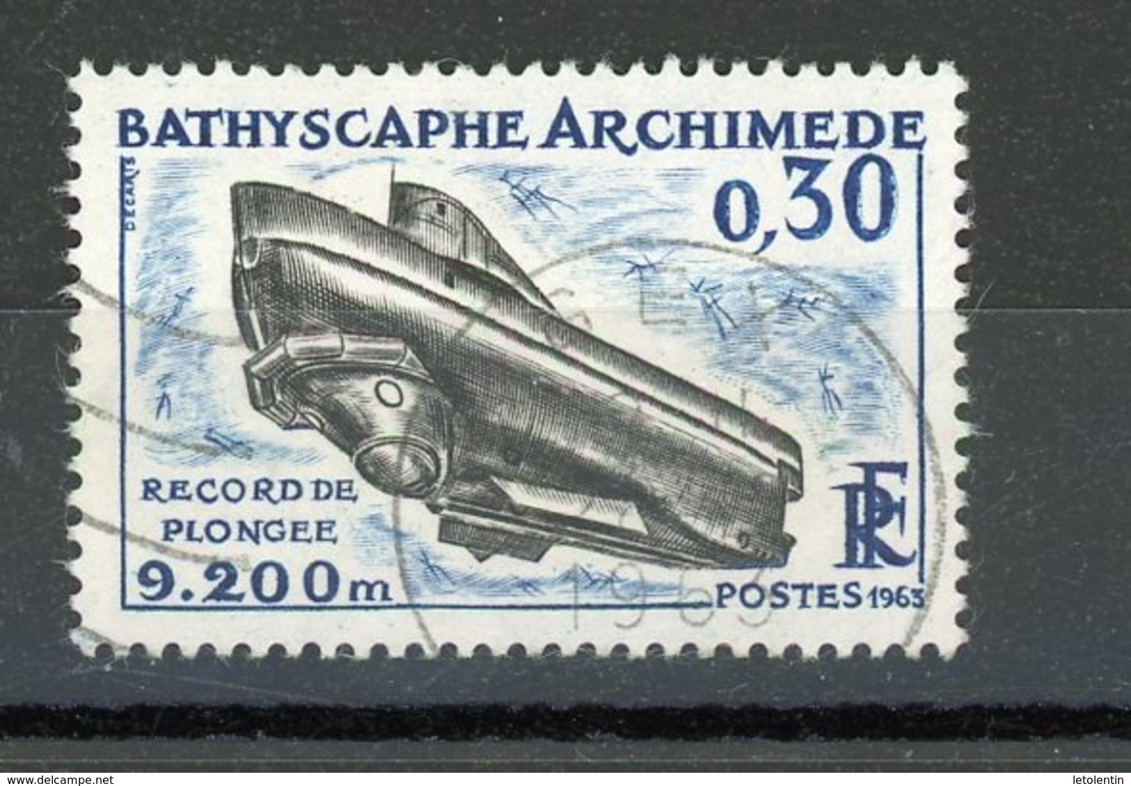 FRANCE - BATHYSCAPHE ARCHIMEDE - N° Yvert 1368 Obli. Ronde De GEX 1963 - Oblitérés