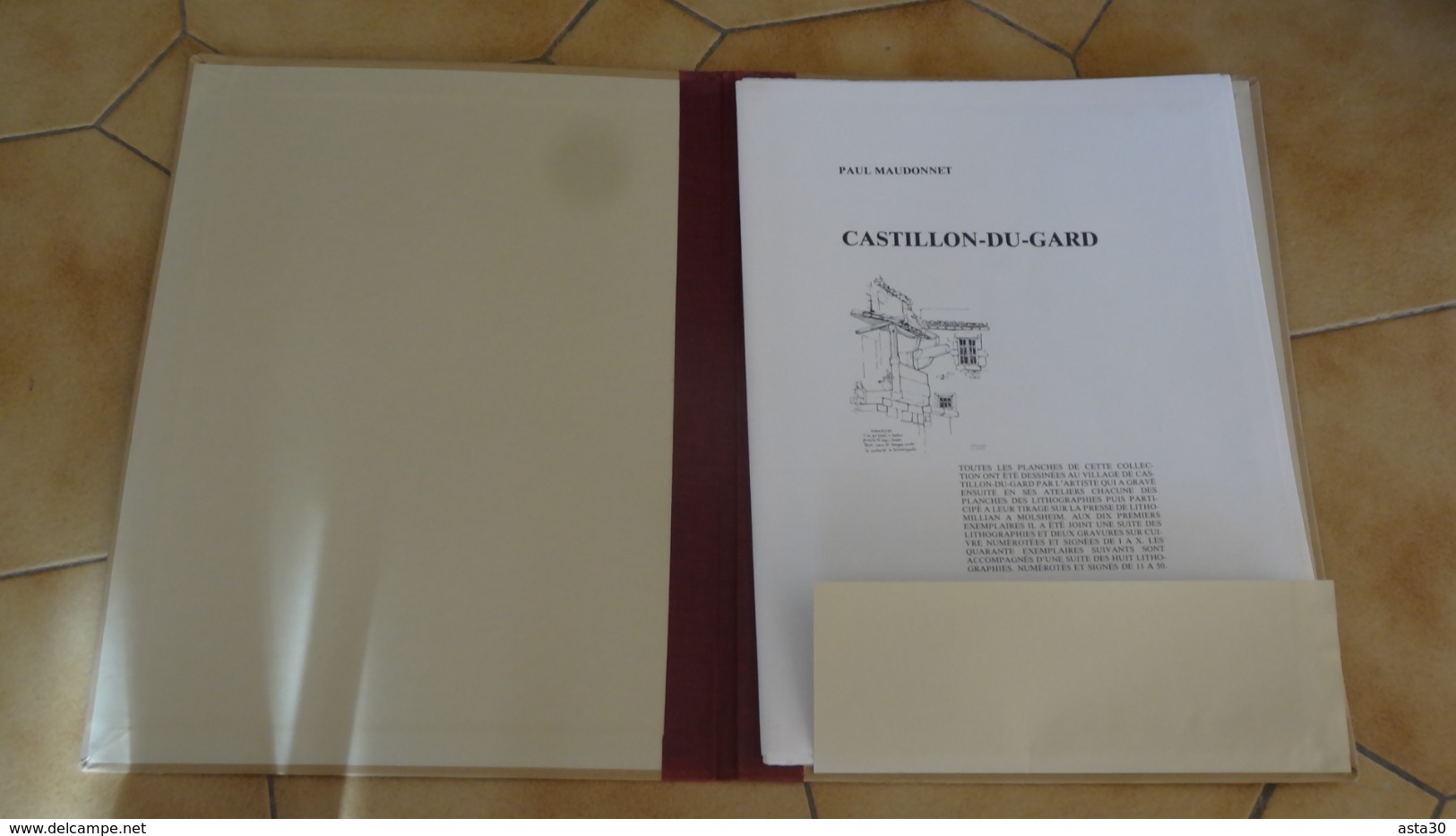 8 Lithographies (format A3 Environ) De CASTILLON DU GARD Par Paul MAUDONNET - Prenten & Gravure