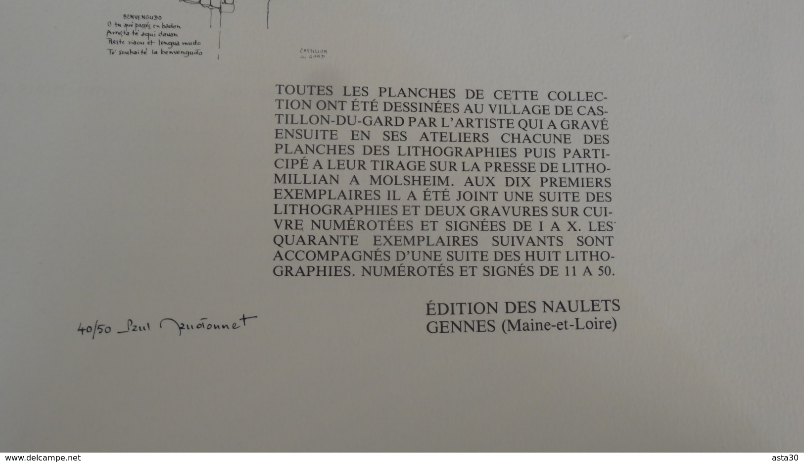 8 Lithographies (format A3 Environ) De CASTILLON DU GARD Par Paul MAUDONNET - Prenten & Gravure