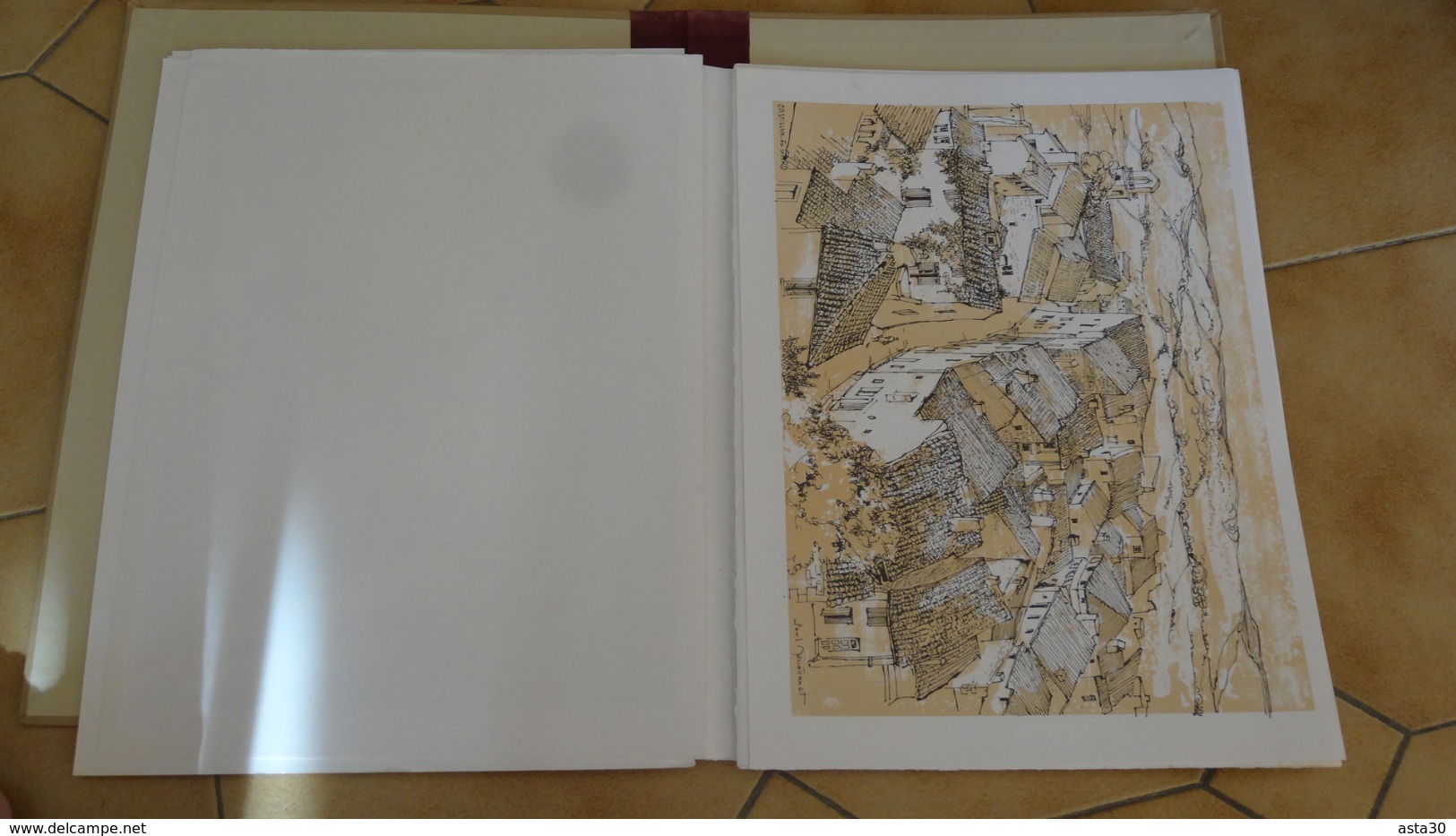 8 lithographies (format A3 environ) de CASTILLON DU GARD par Paul MAUDONNET