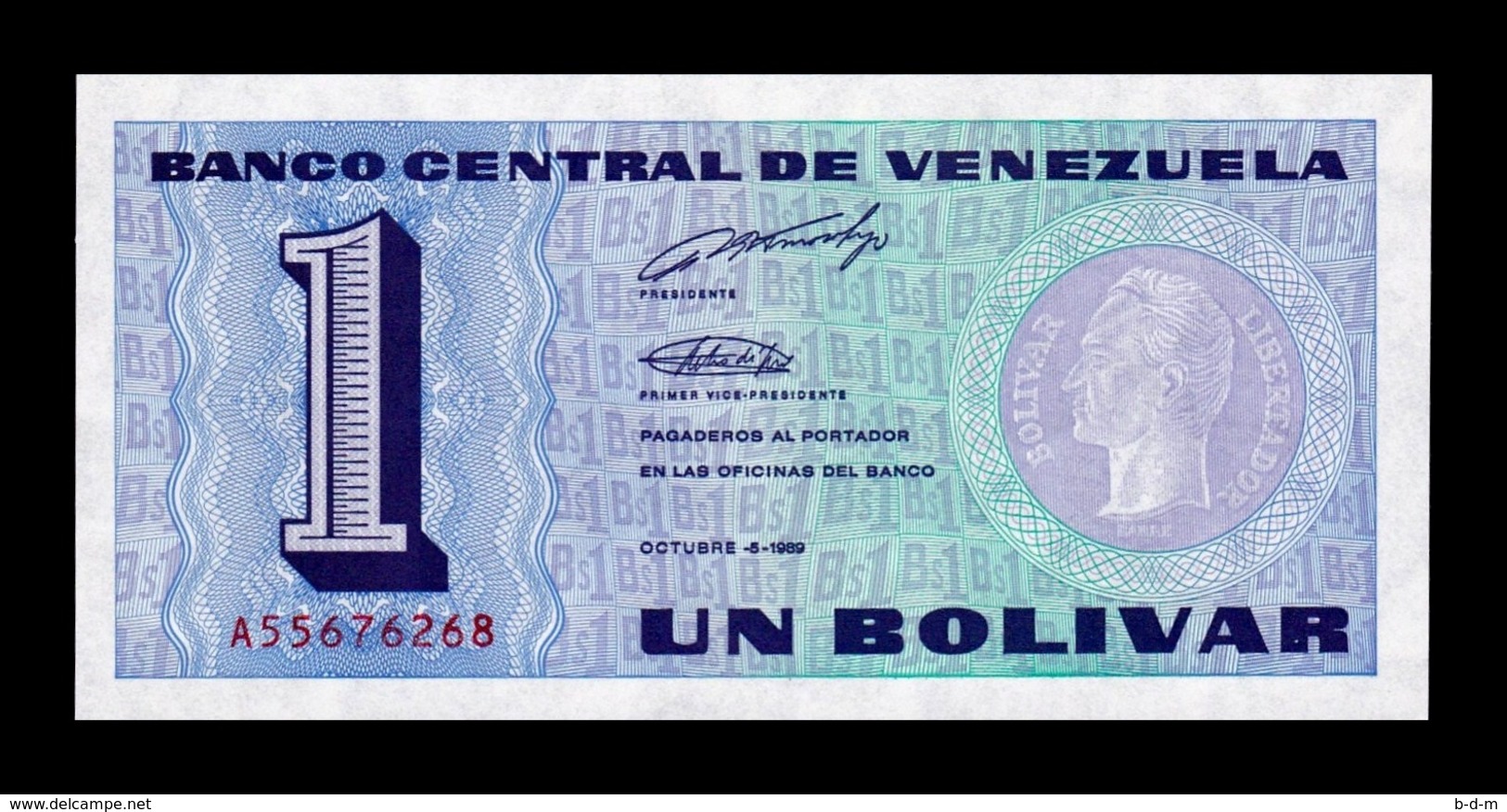 Venezuela 1 Bolivar 1989 Pick 68 SC UNC - Venezuela