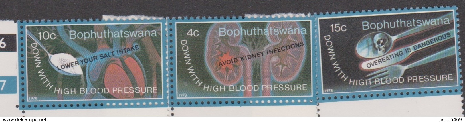 South Africa-Bophuthatswana SG 22-24 1978 Hypertension Month,Mint Never Hinged - Bophuthatswana