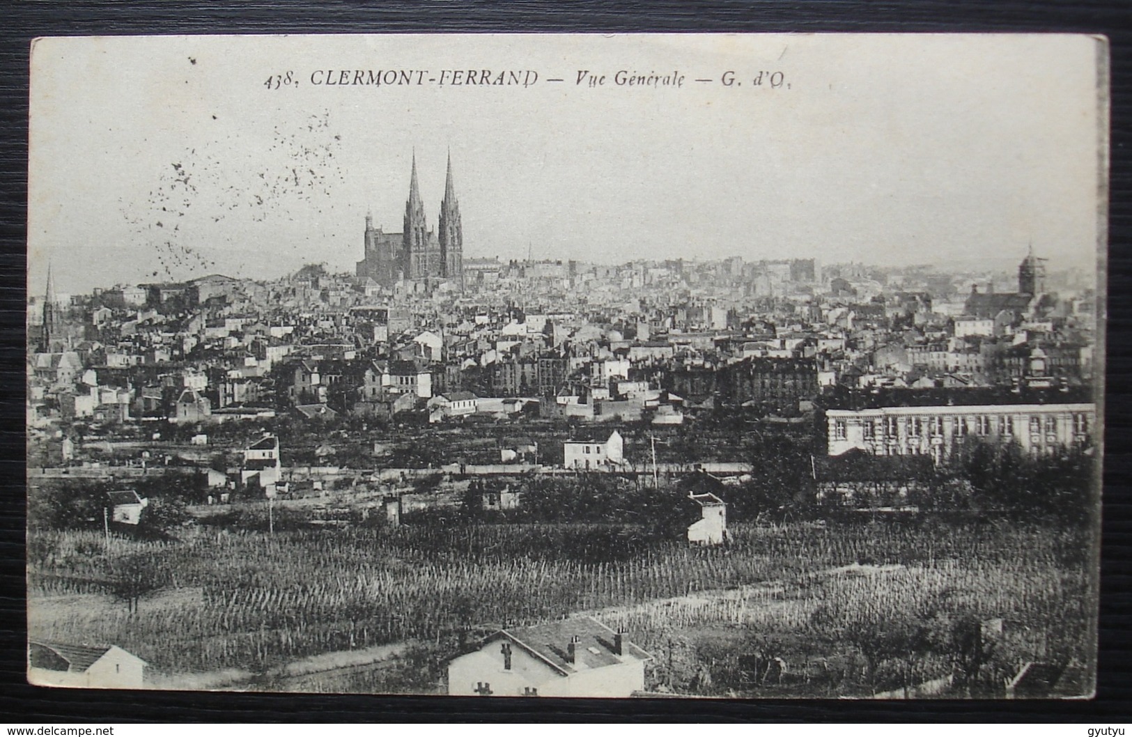 Gare De Brive 1919 Cachet Bleu Gare De Brive Le Commissaire Militaire Sur Cpa De Clermont Ferrand - Posta Ferroviaria