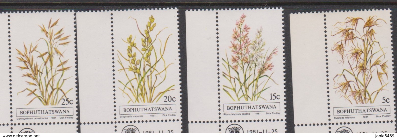 South Africa-Bophuthatswana SG 80-83 1981 Indigenous Grasses ,Mint Never Hinged - Bophuthatswana