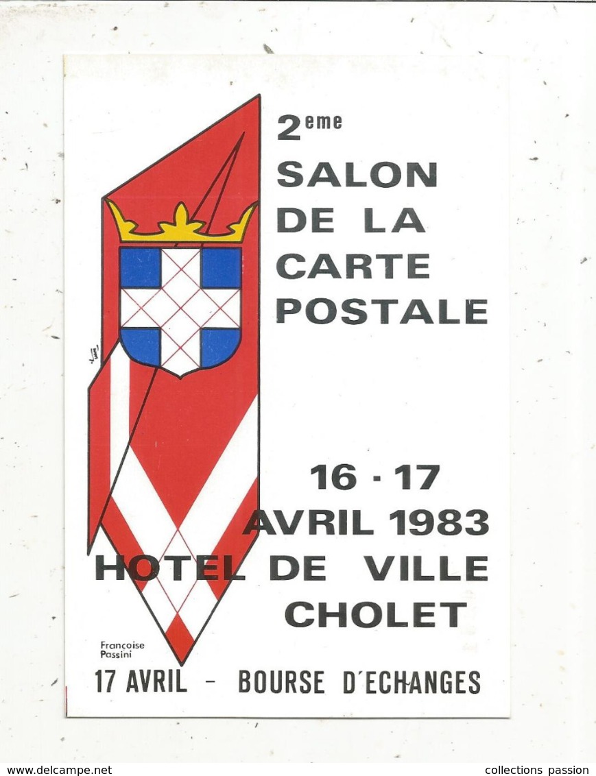 Cp, Bourses & Salons De Collections, 2 E Salon De La Carte Postale ,1983 , CHOLET ,  Vierge - Bourses & Salons De Collections