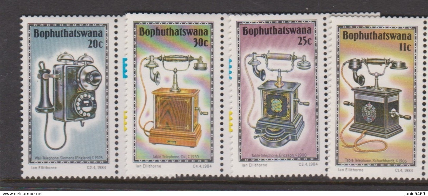 South Africa-Bophuthatswana SG 146-149 1984 History Of The Telephone,Mint Never Hinged - Bophuthatswana