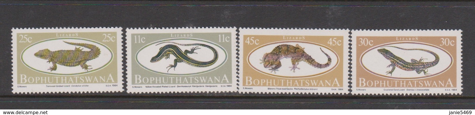 South Africa-Bophuthatswana SG 150-153 1984 Lizards ,Mint Never Hinged - Bophuthatswana