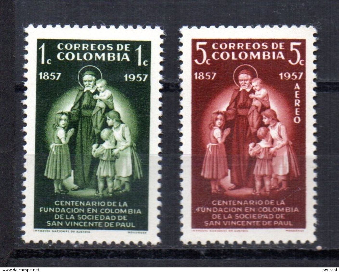 Sello  Nº 545 + A-303  Colombia - Colombia